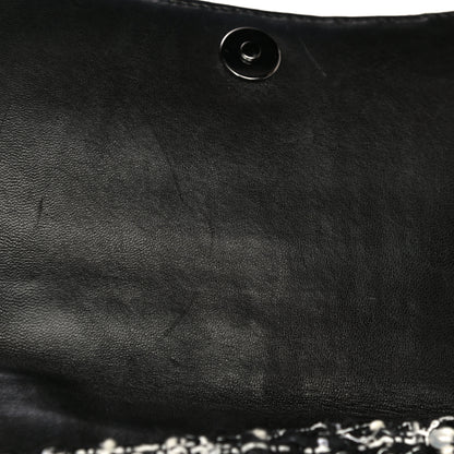 Chanel Sequin Tweed Single Flap Ecru Black 13 of 32