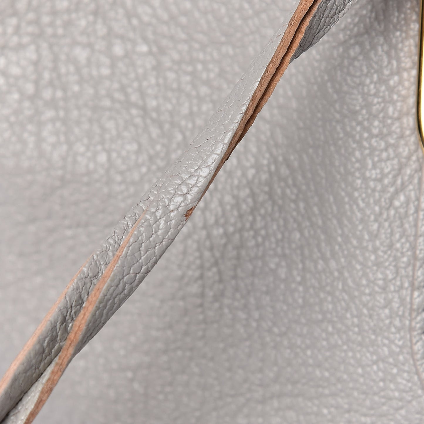 Chevre Gold Metallic Edge Hardware City Gris Glace