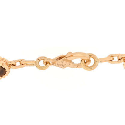Van Cleef & Arpels 18K Yellow Gold Tiger Eye 5 Motifs Vintage Alhambra Bracelet 3 of 4