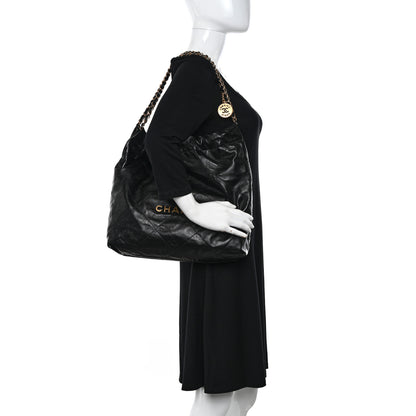 Chanel Shiny Calfskin Quilted Chanel 22 Black 2 of 11