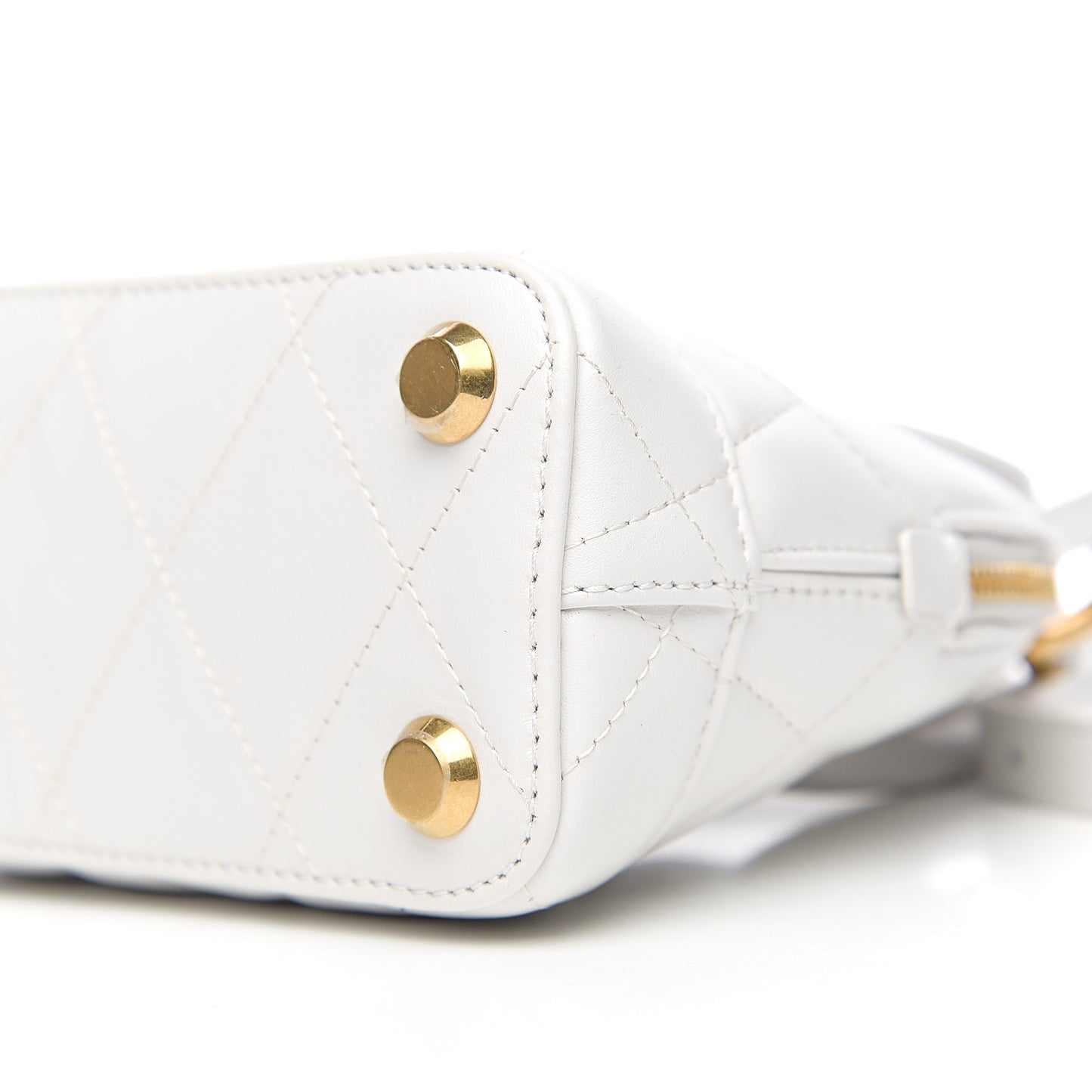 Nappa Calfskin Quilted XXS Ville Top Handle Bag White