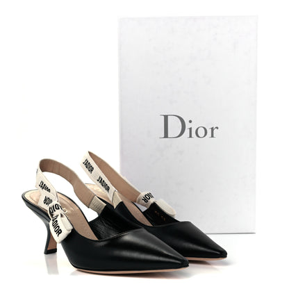 Christian Dior Lambskin Ribbon J'Adior Slingback 65mm Pumps 37 Black 11 of 11