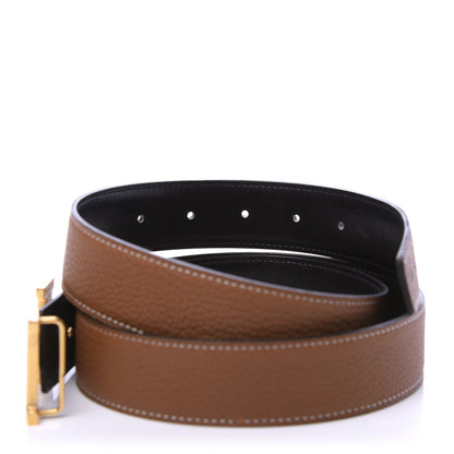 Hermes Box Togo 32mm H Belt 95 Black Gold 4 of 6