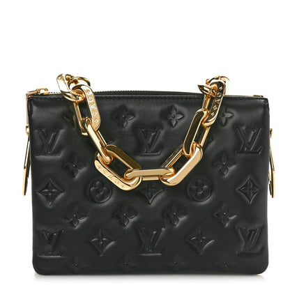 Louis Vuitton Lambskin Embossed Monogram Coussin BB Black 1 of 9