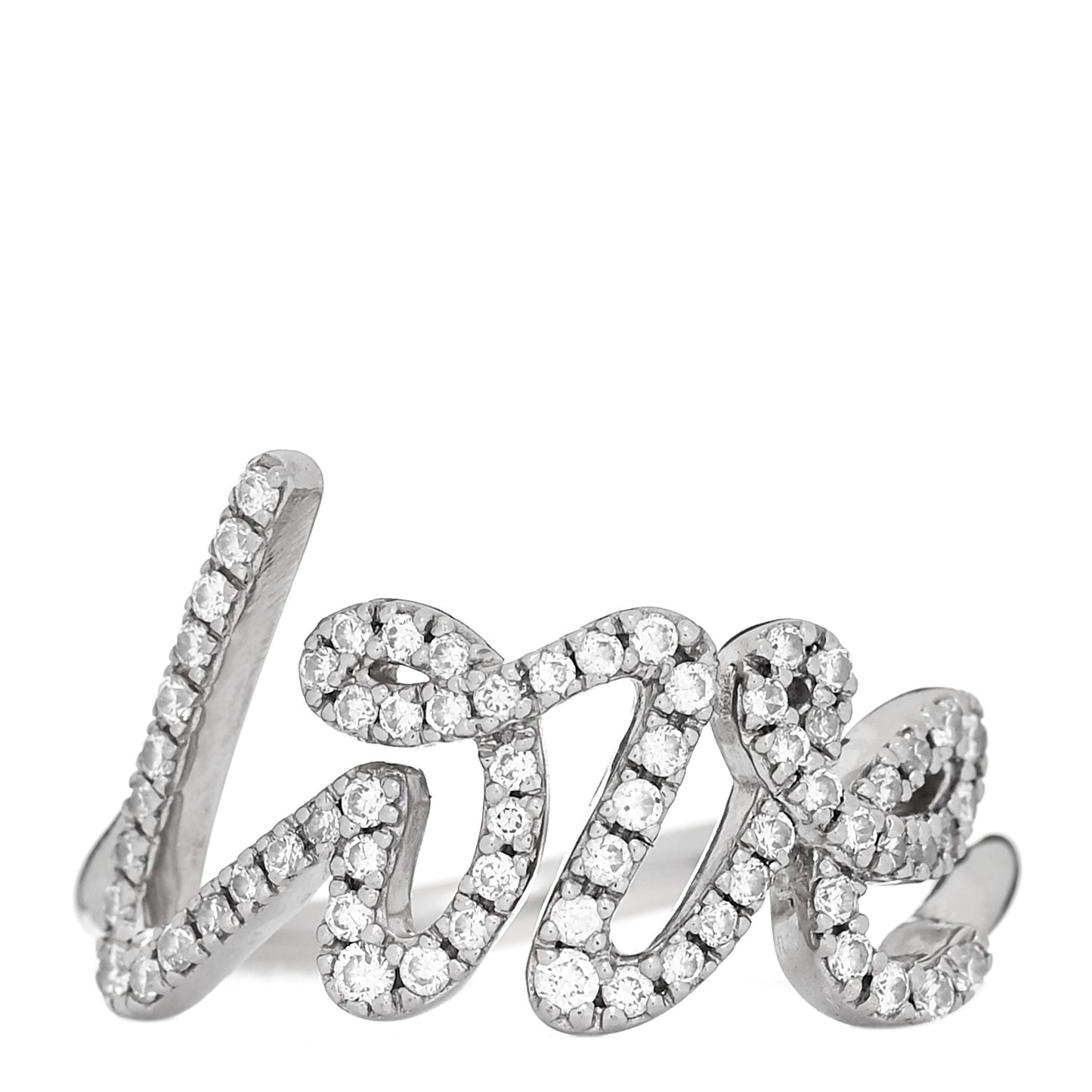 18K White Gold Diamond Paloma's Graffiti Love Ring 47 4.25
