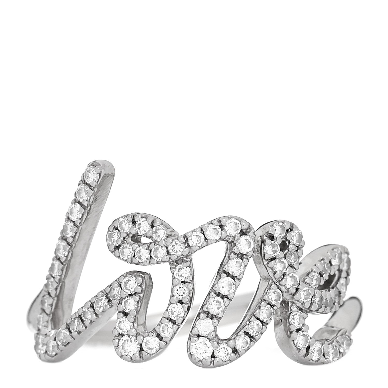 Tiffany 18K White Gold Diamond Paloma's Graffiti Love Ring 47 4.25 1 of 5