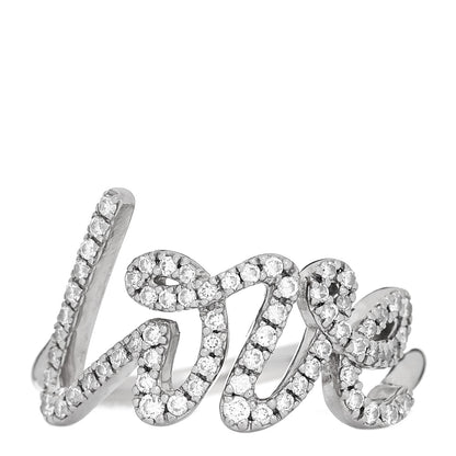 Tiffany 18K White Gold Diamond Paloma's Graffiti Love Ring 47 4.25 1 of 5