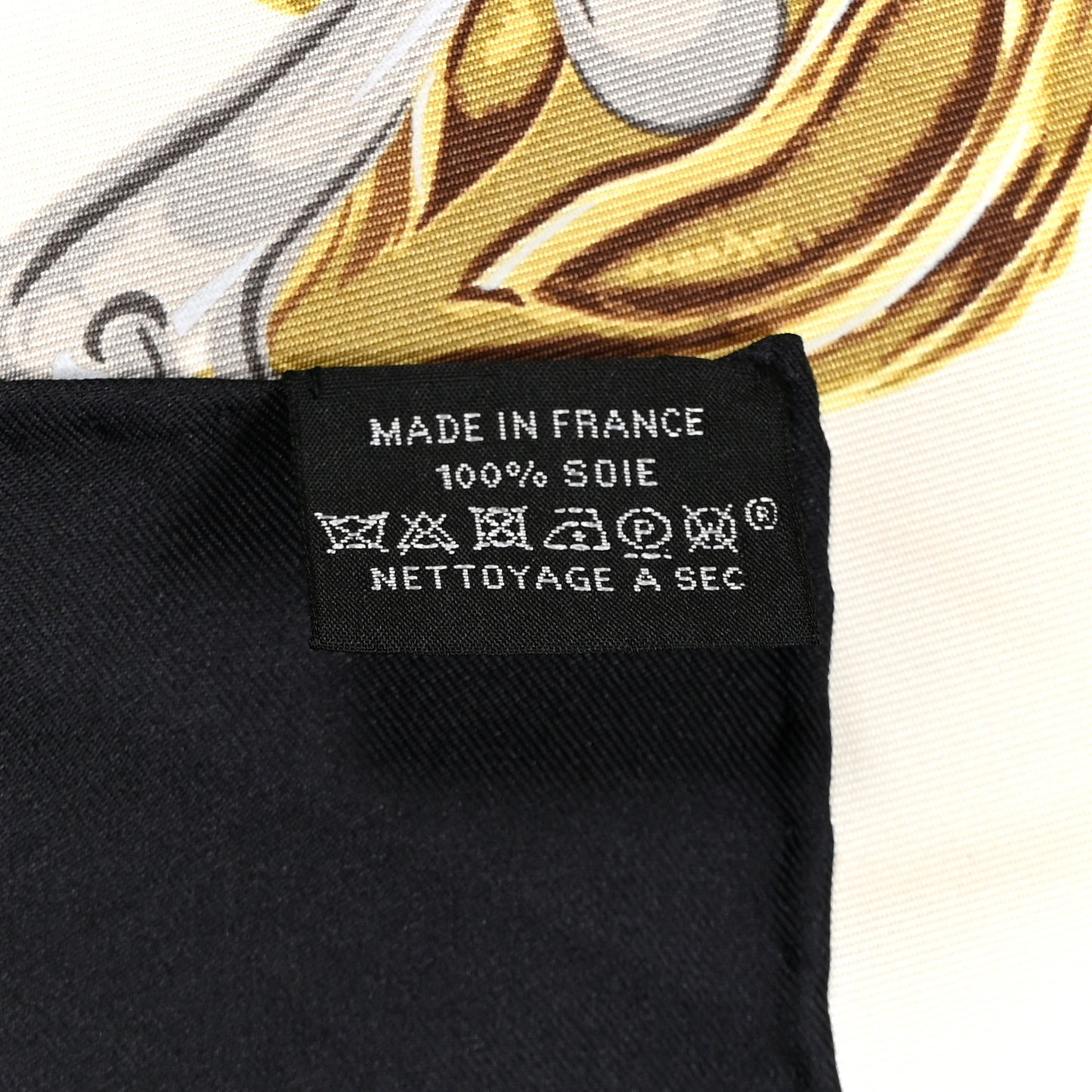 Silk Brides De Gala Scarf 90 Black Creme Gold