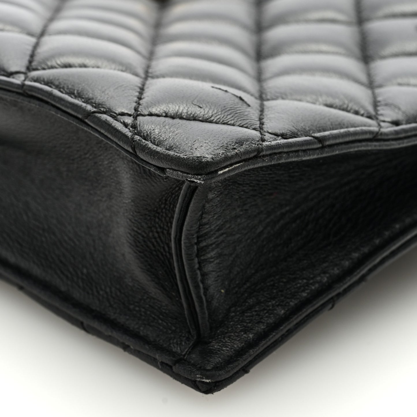 Calfskin Quilted Small Tribute Icon Pouch Black