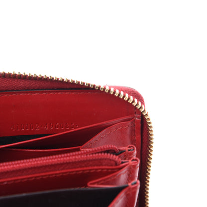 Gucci Guccissima Signature Zip Around Wallet Hibiscus Red 7 of 7