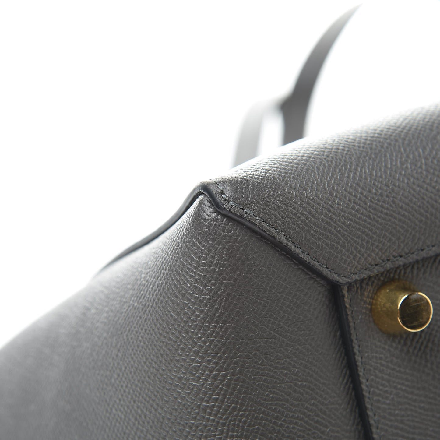 Grained Calfskin Mini Belt Bag Grey