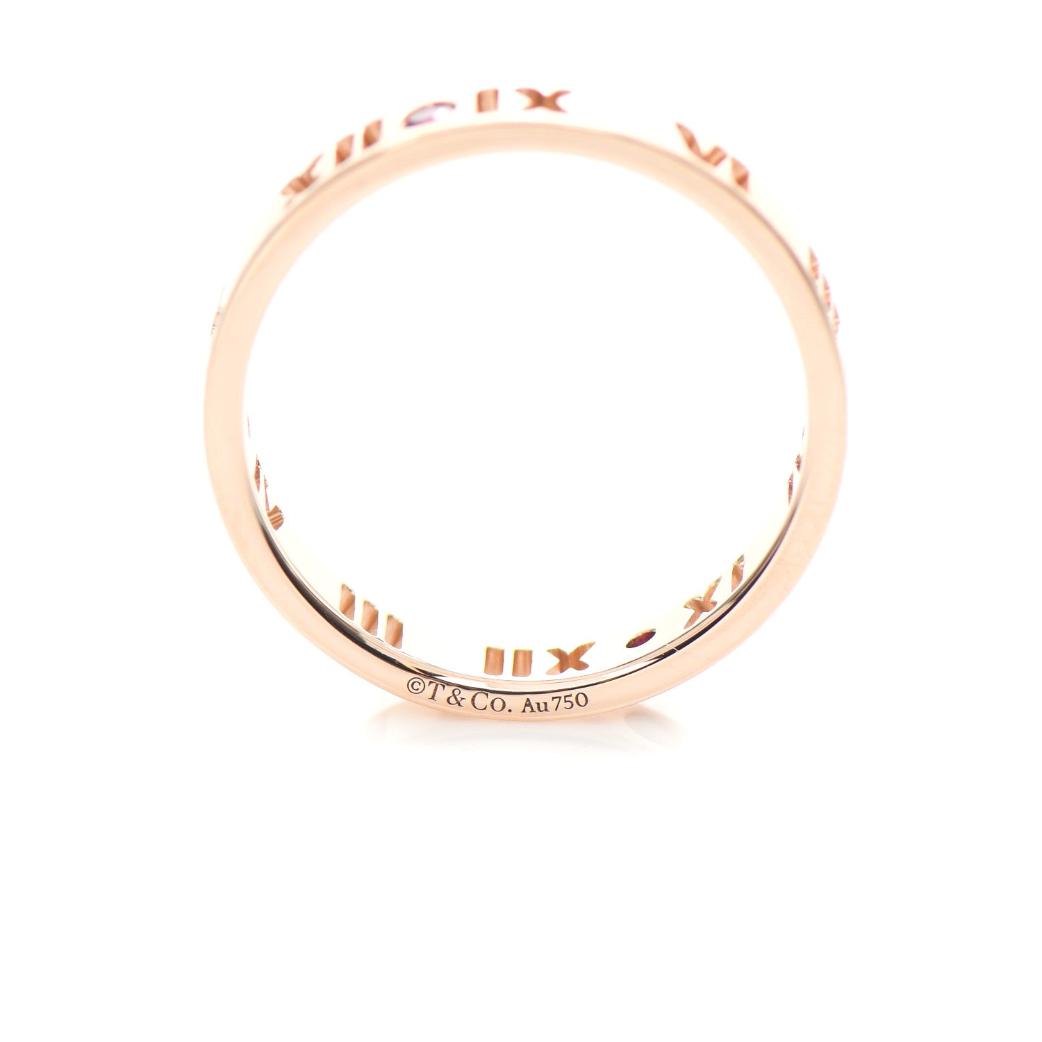 Tiffany 18K Rose Gold Ruby Atlas Pierced Ring 53 6.5 4 of 5