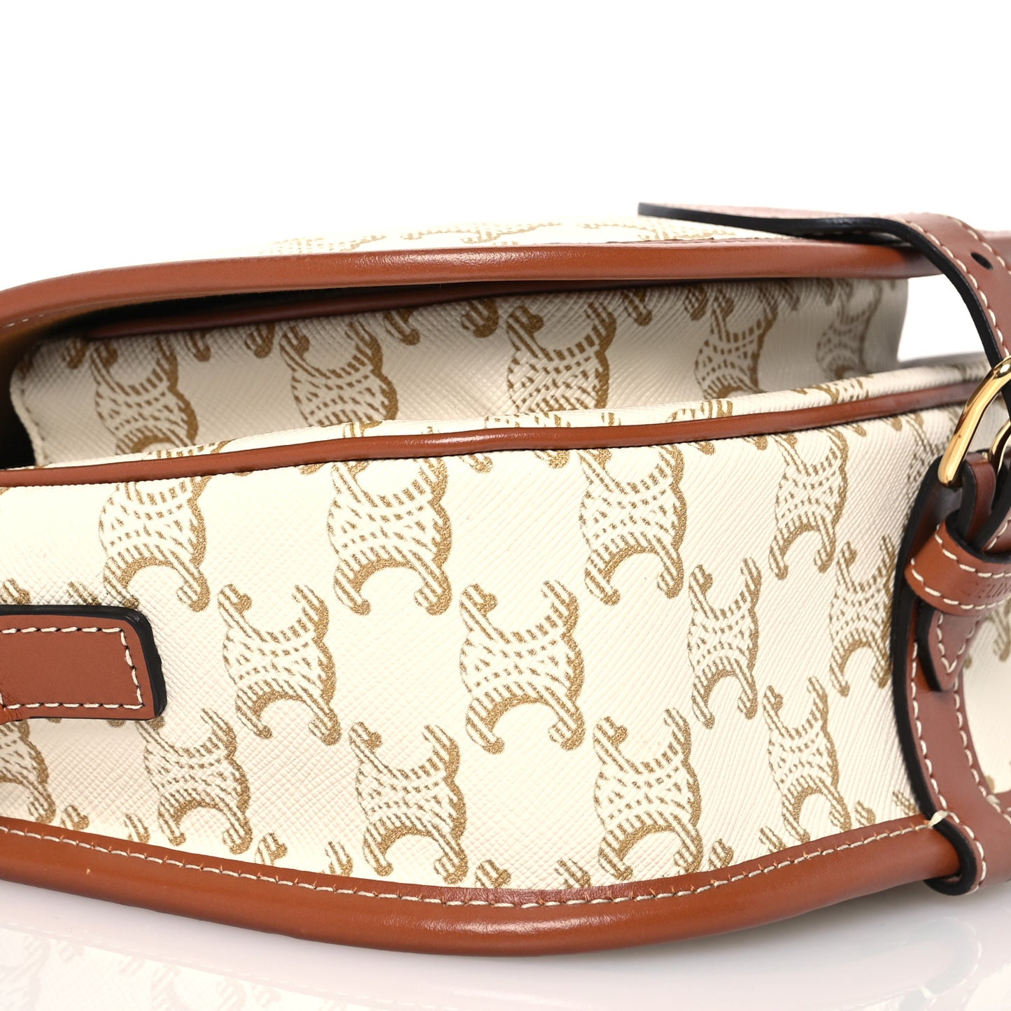 Triomphe Canvas Medium Folco Bag White