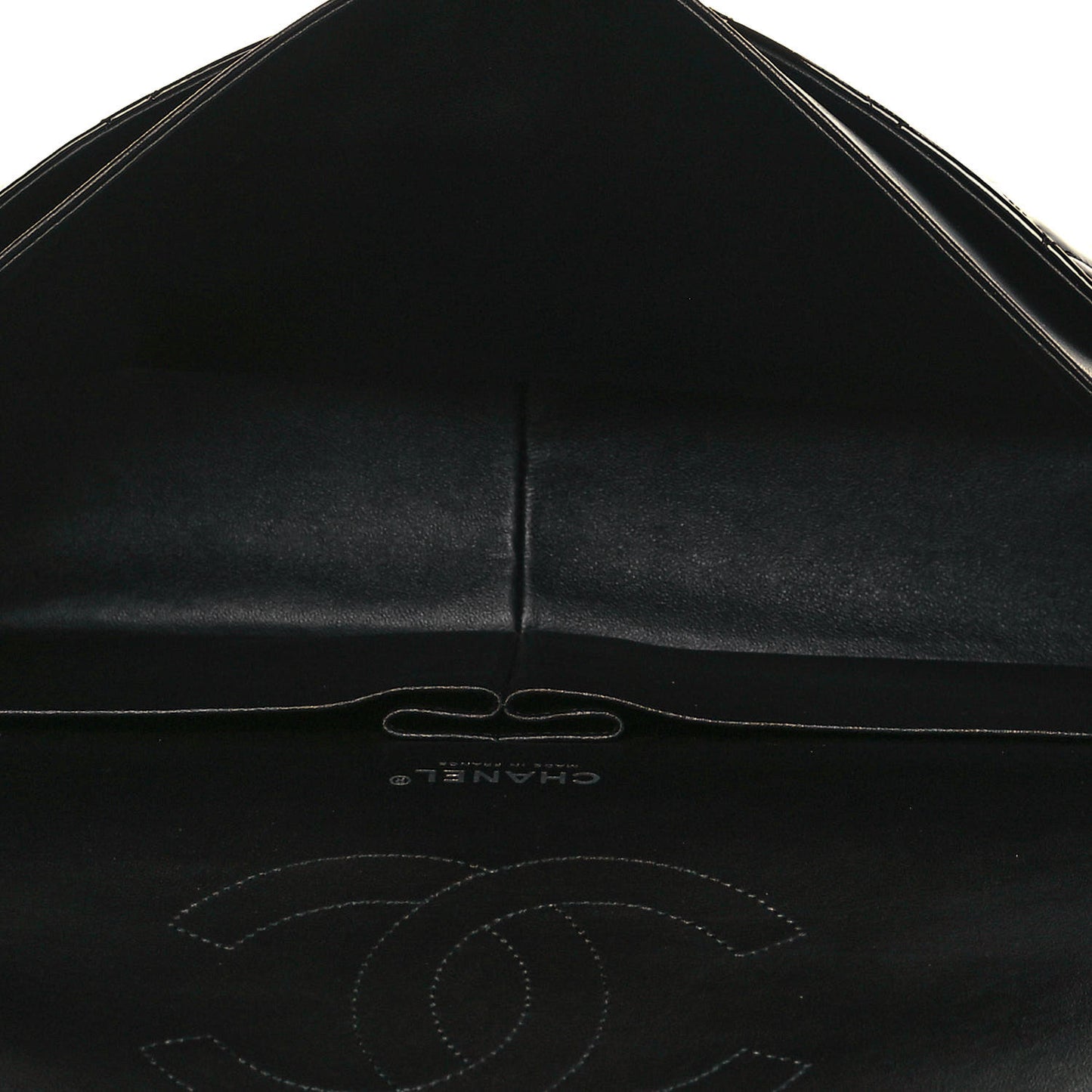 Patent Quilted Maxi Double Flap Black