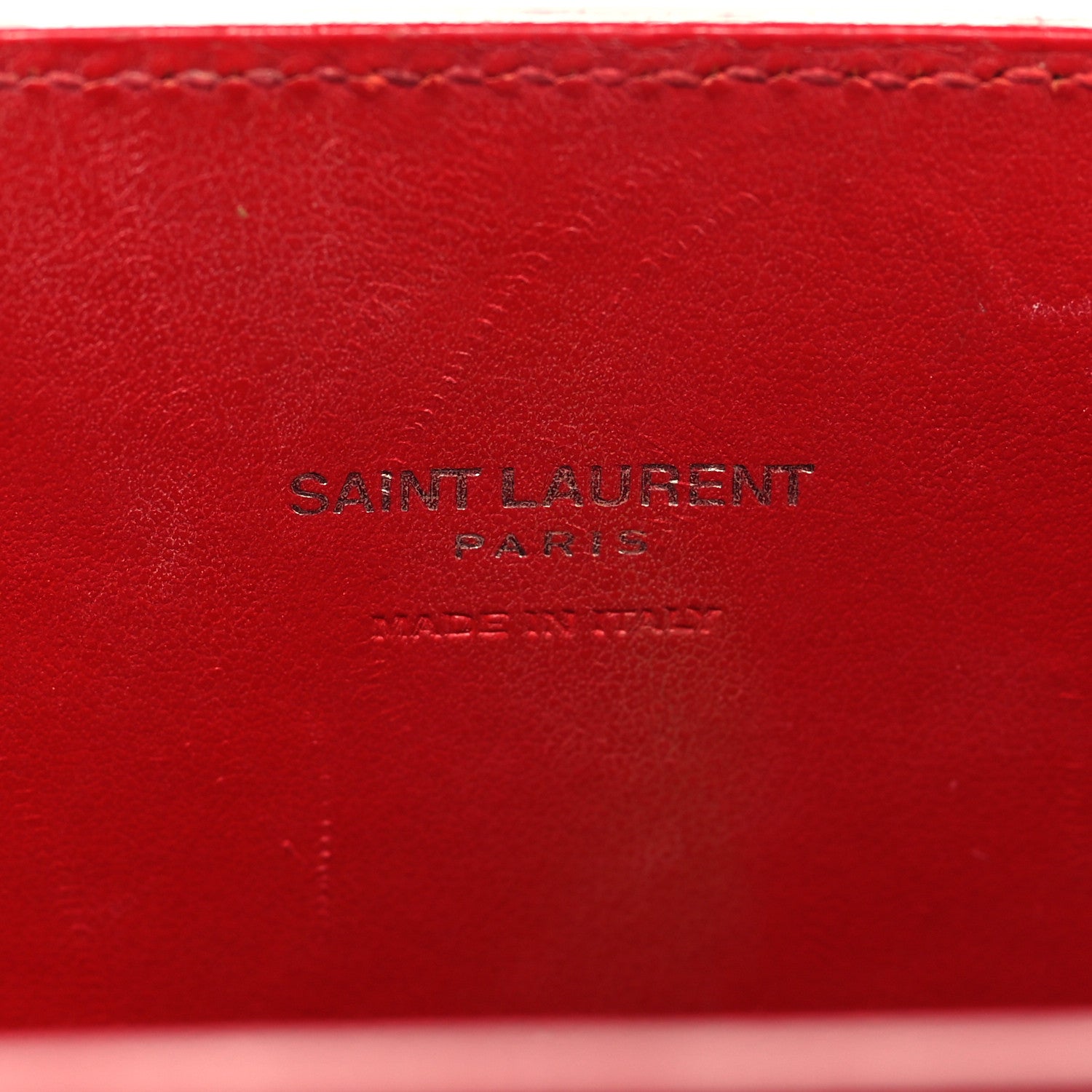 Saint Laurent Calfskin Crocodile Embossed Nano Sac De Jour Red 7 of 10