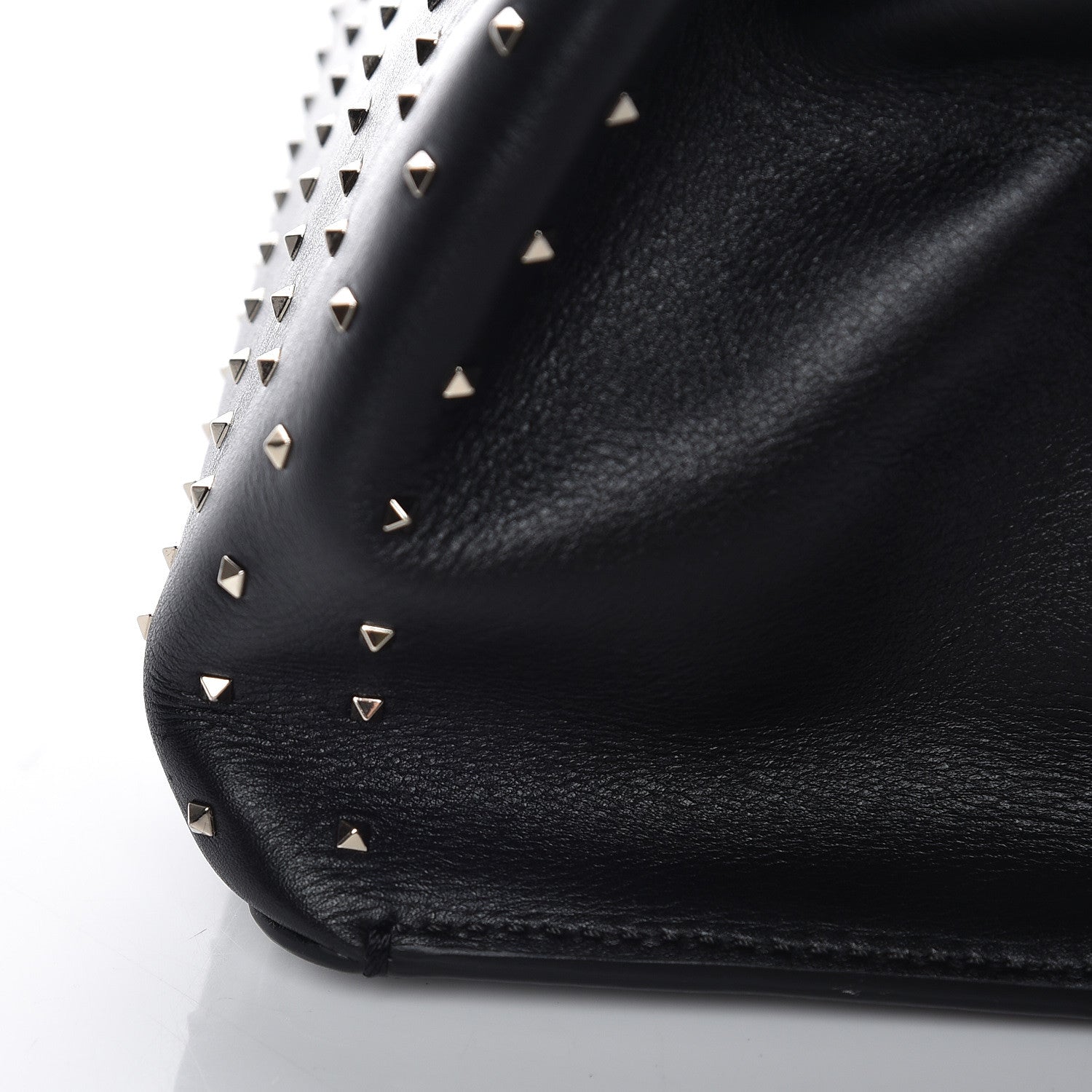 Valentino Garavani Calfskin Studded Medium Joylock Satchel Black 16 of 17