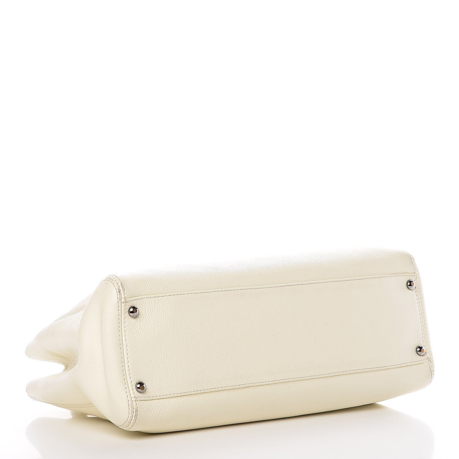 Chanel Calfskin Mademoiselle Lock Cerf Shopper Tote White 4 of 23