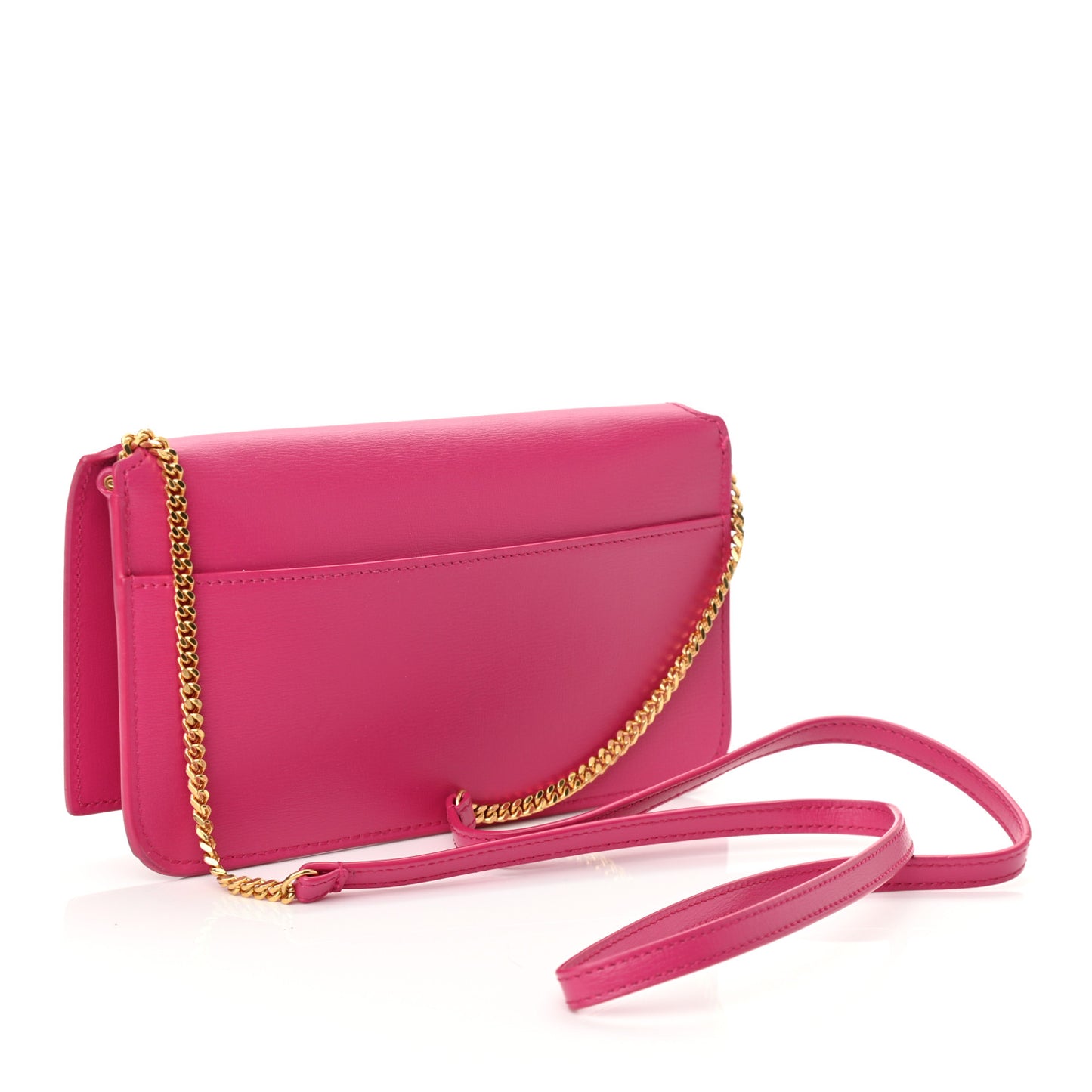 Smooth Calfskin Monogram Phone Holder Crossbody Fuchsia Couture
