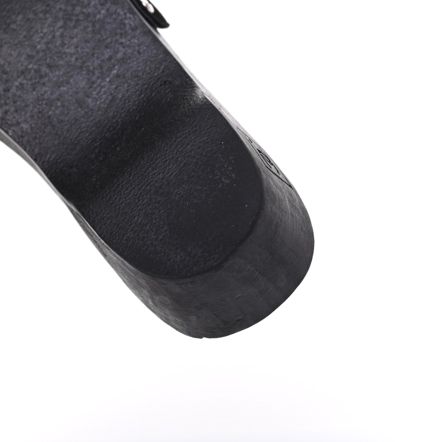 Suede CC Buckle Clogs 38 Black