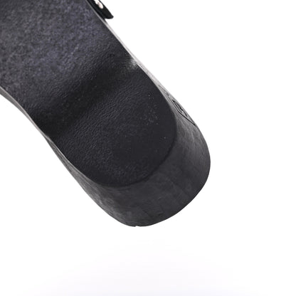 Chanel Suede CC Buckle Clogs 38 Black 14 of 16