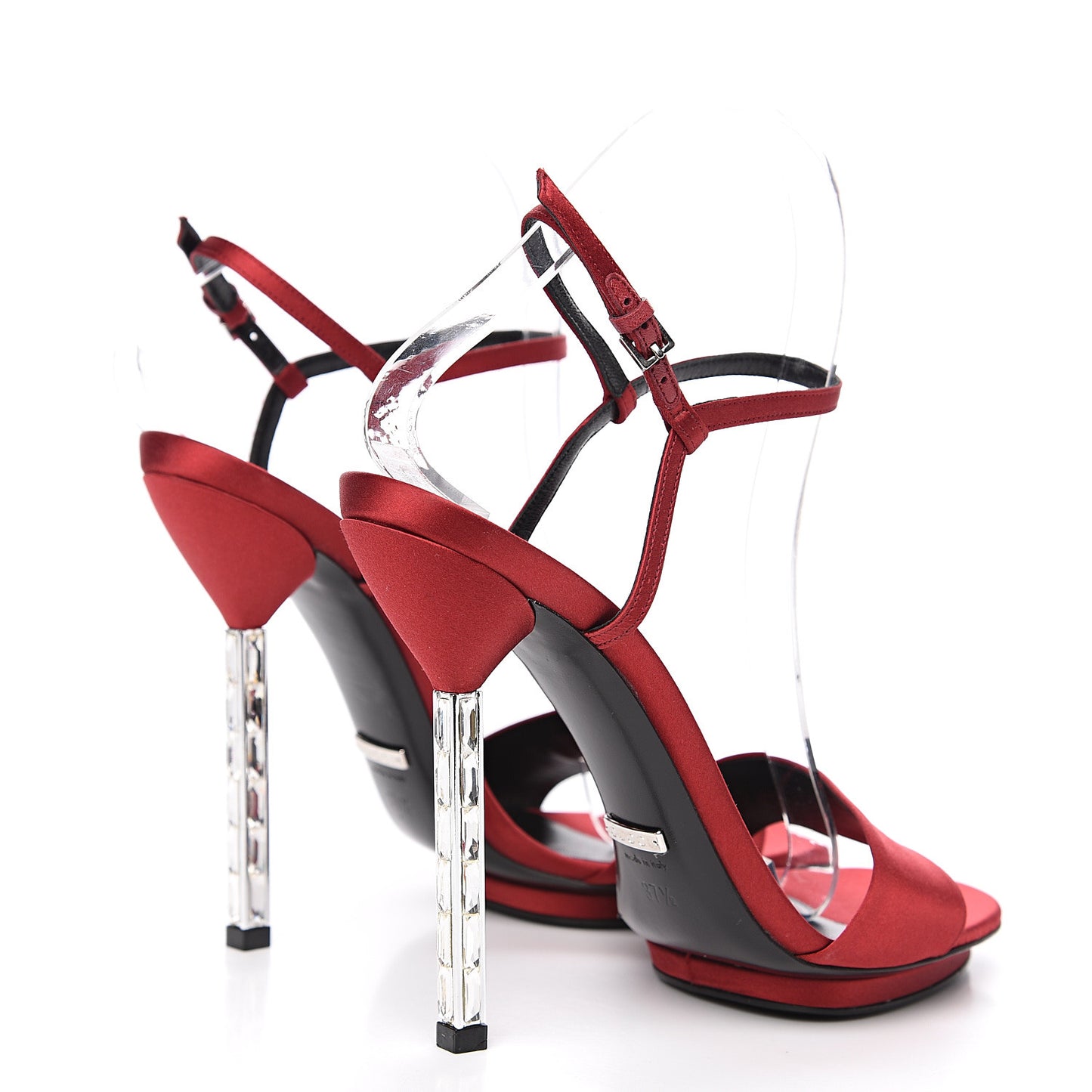 Satin Crystal Heel Red 37.5 Red