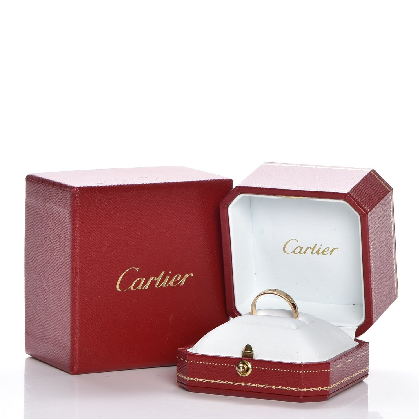 18K Yellow Gold 3.5mm LOVE Wedding Band Ring 56 7.5