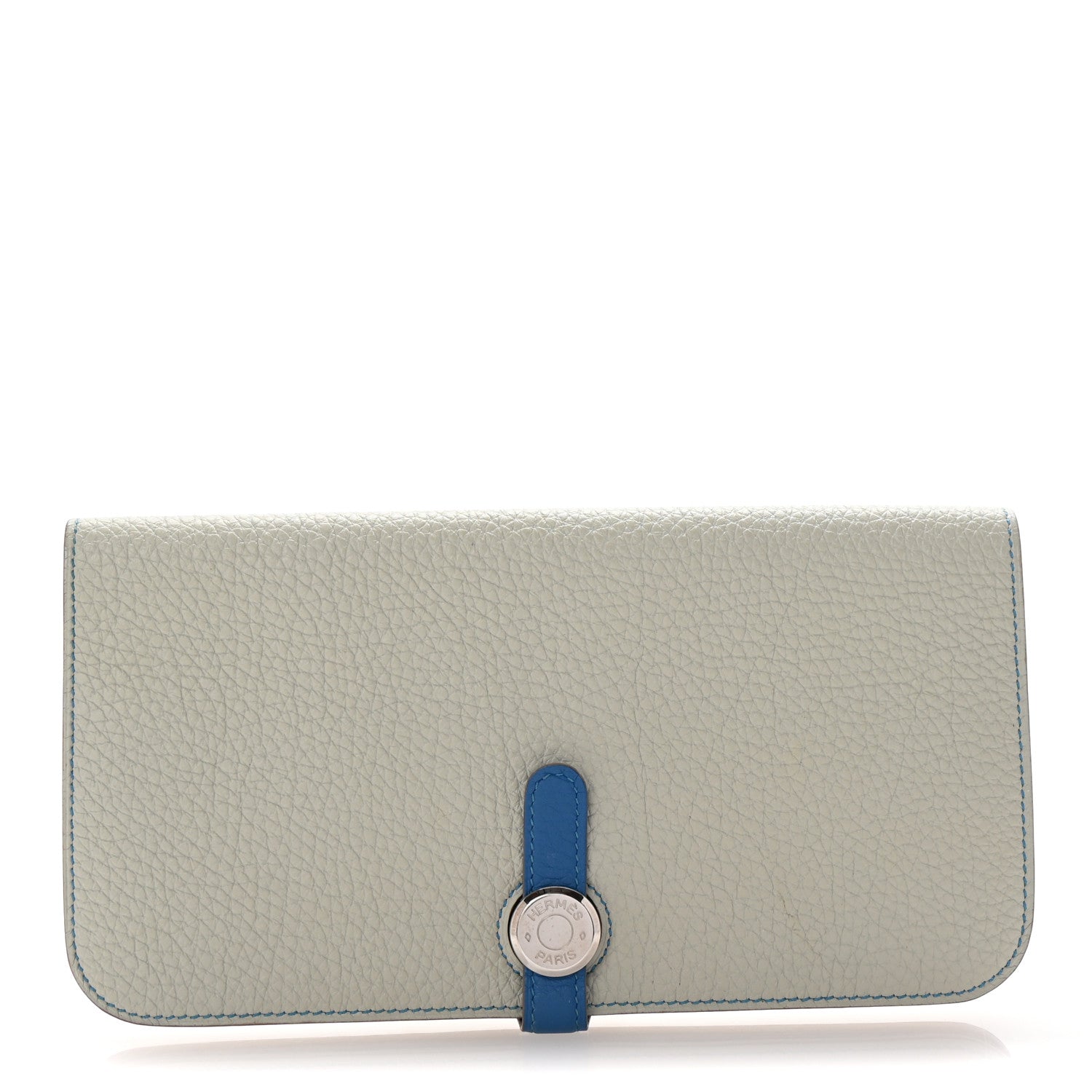 Hermes Togo Dogon Recto Verso Wallet Gris Perle Bleu Izmir 1 of 8