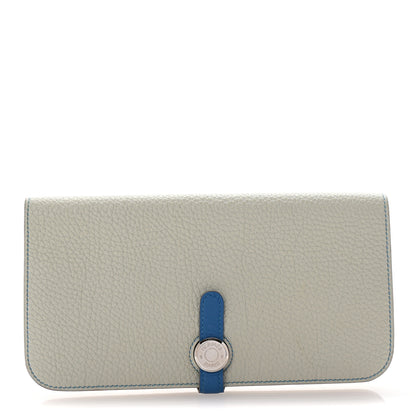 Hermes Togo Dogon Recto Verso Wallet Gris Perle Bleu Izmir 1 of 8