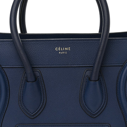 Celine Drummed Calfskin Micro Luggage Marine 9 of 11