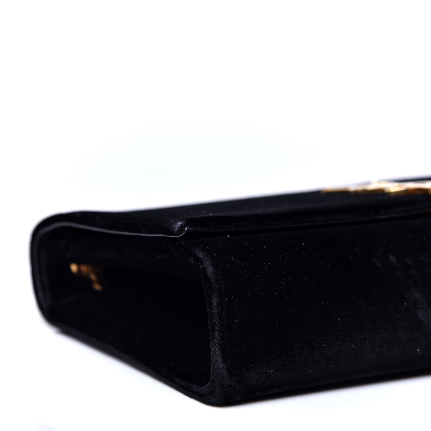 Velvet Medium Monogram Kate Tassel Shoulder Bag Black