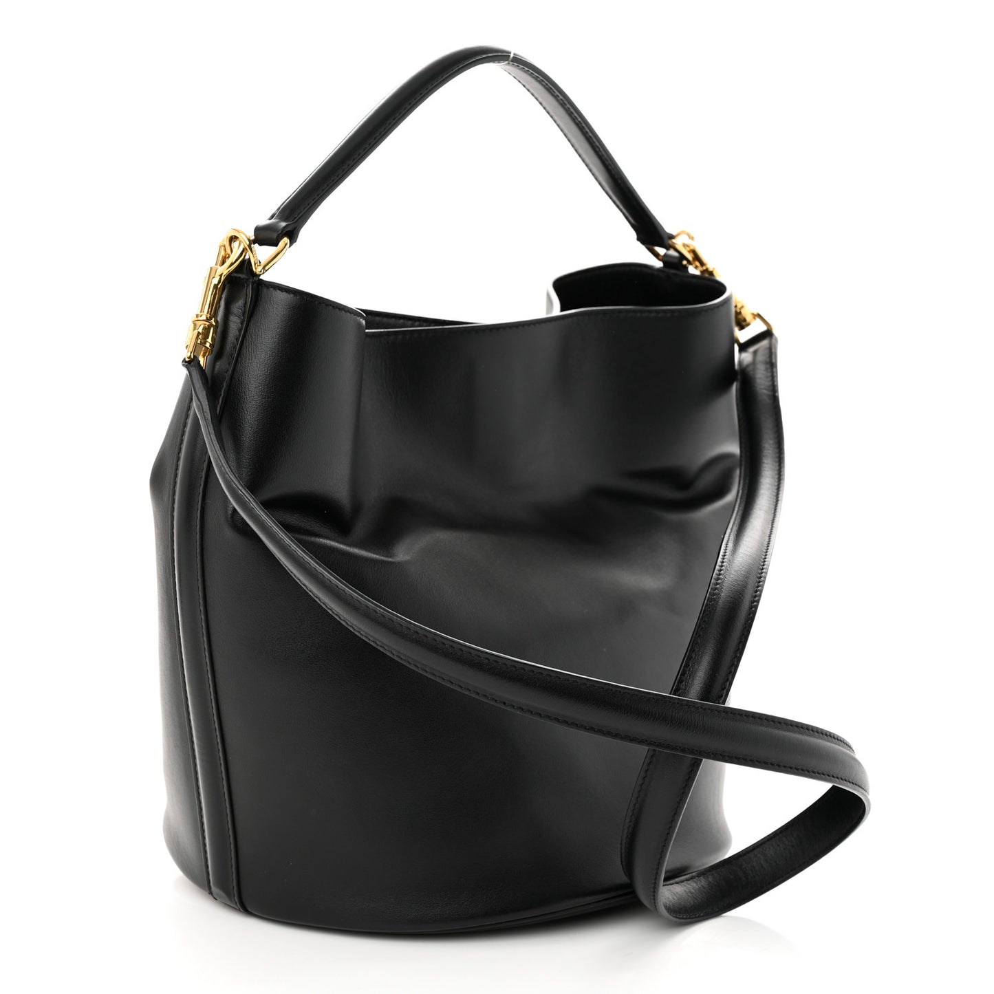 Smooth Calfskin Bucket 16 Bag Black
