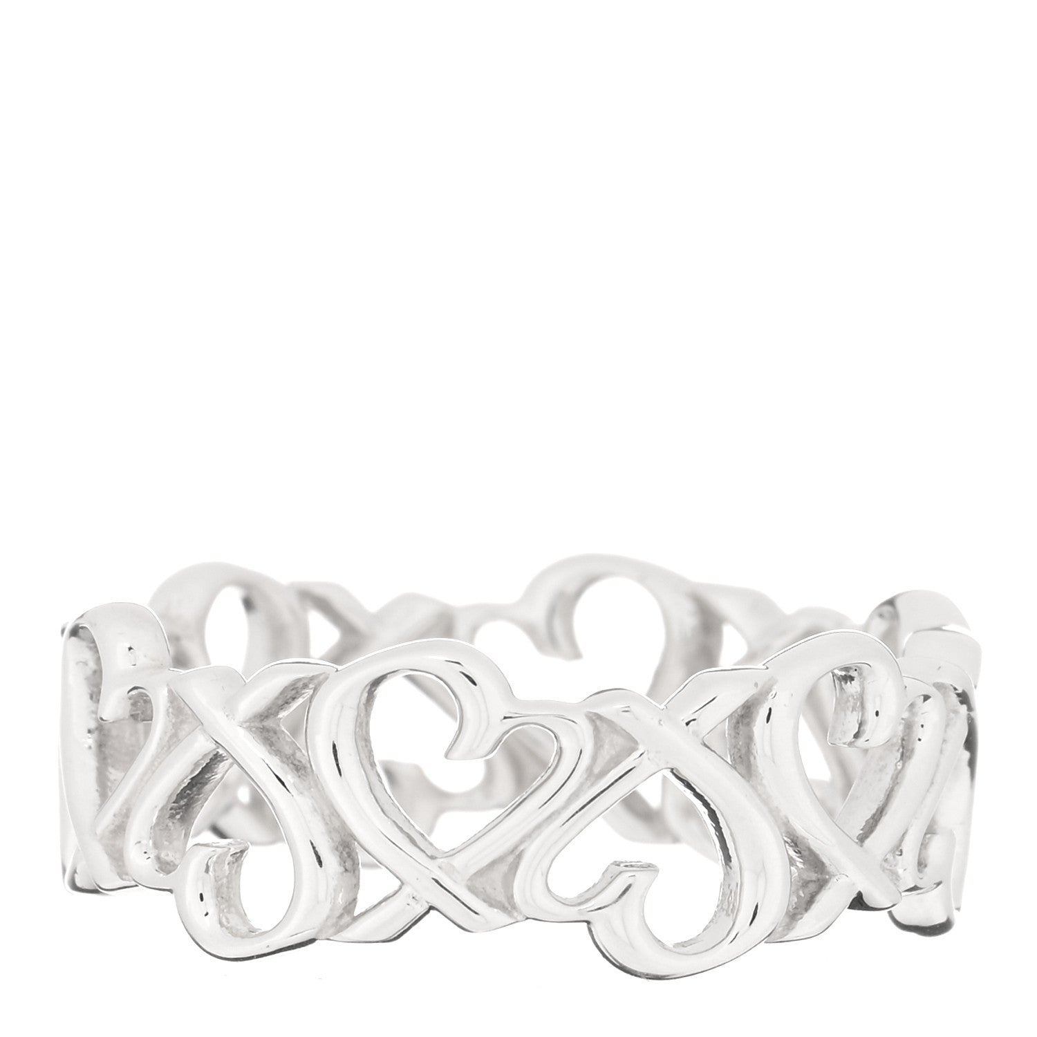 Tiffany Sterling Silver Paloma Picasso Loving Heart Band Ring 54 7 1 of 4