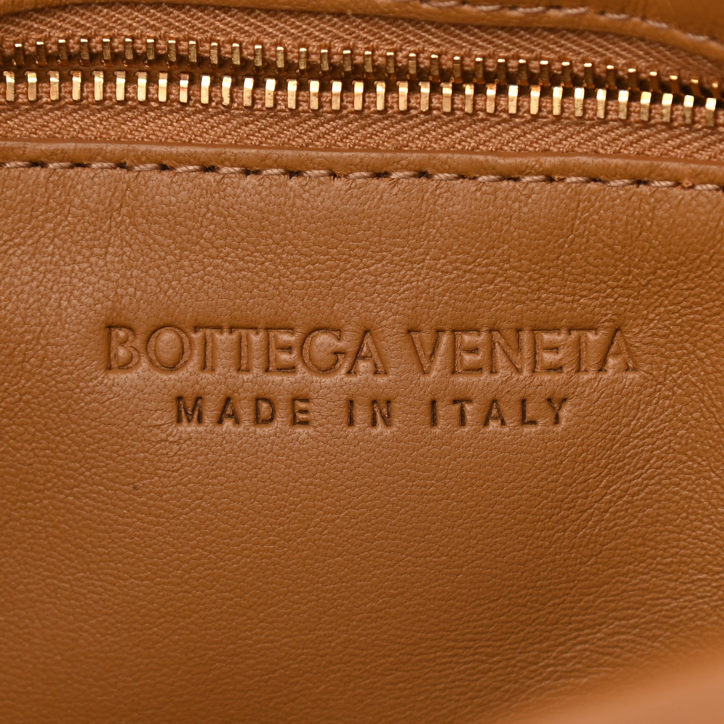 Nappa Maxi Intreccio Padded Cassette Crossbody Bag Caramel