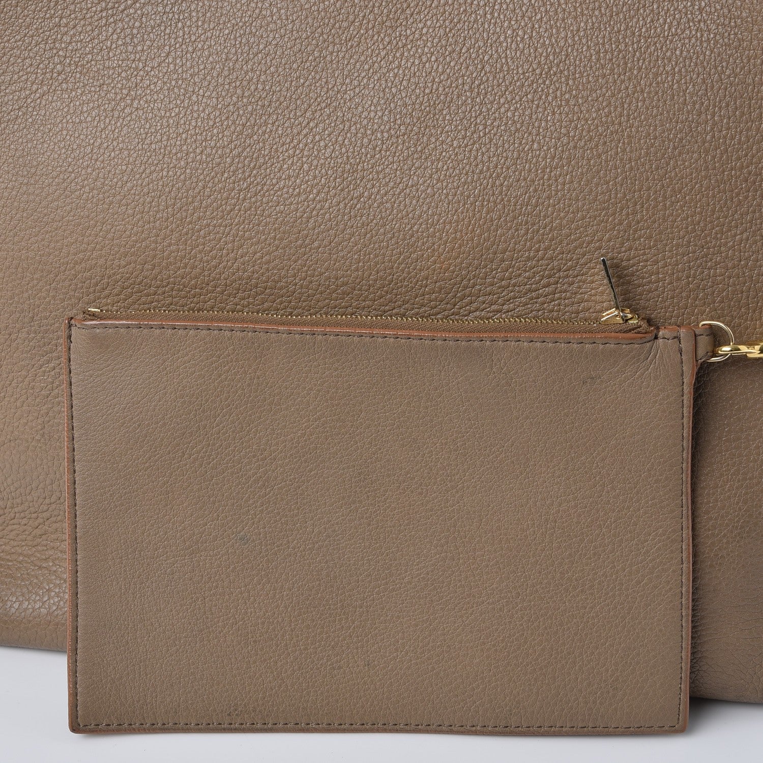 Celine Soft Grained Calfskin Medium Horizontal Cabas Phantom Light Khaki 10 of 23