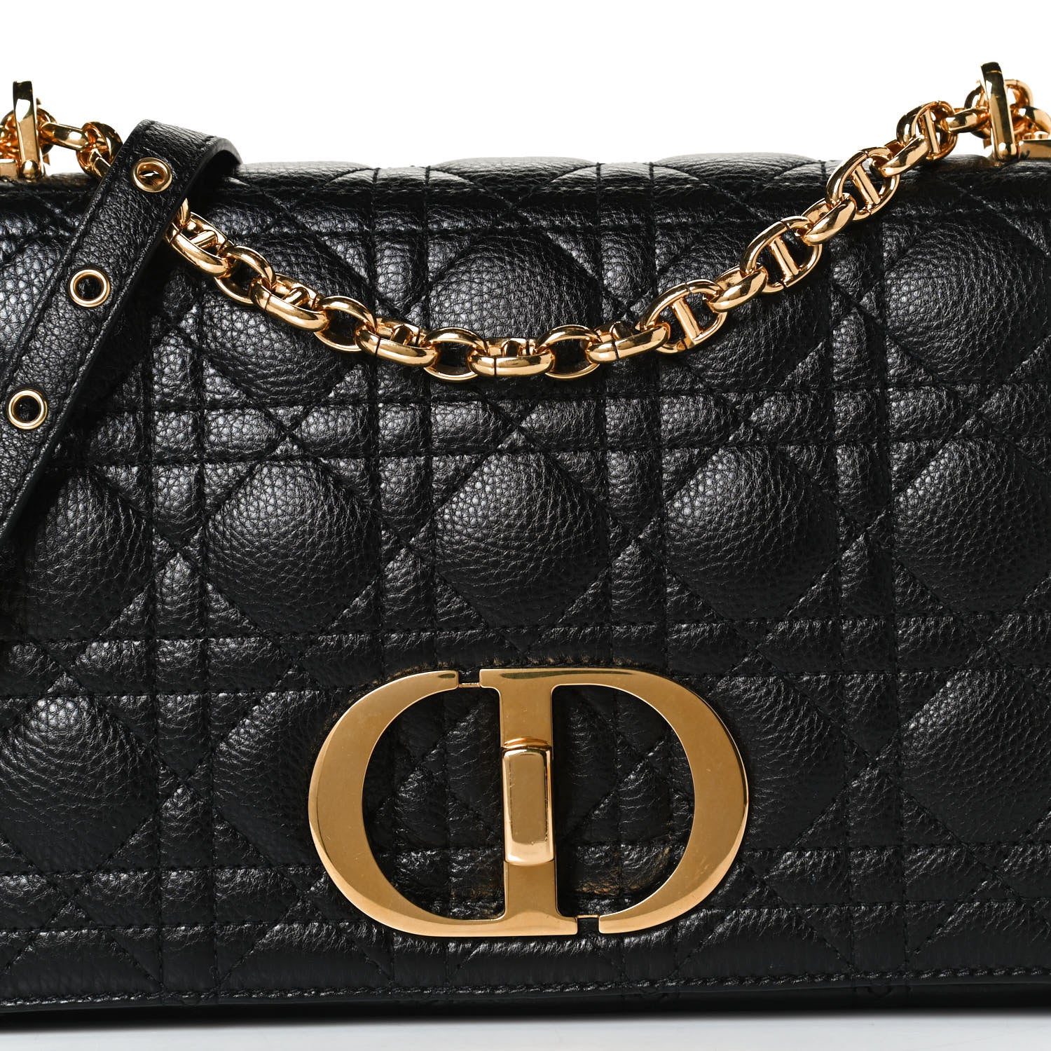 Christian Dior Calfskin Cannage Medium Caro Bag Black 12 of 12