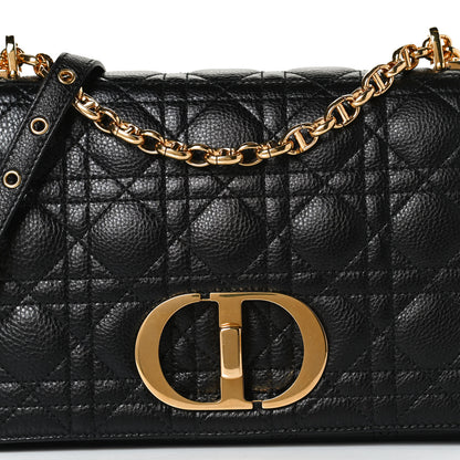 Christian Dior Calfskin Cannage Medium Caro Bag Black 12 of 12