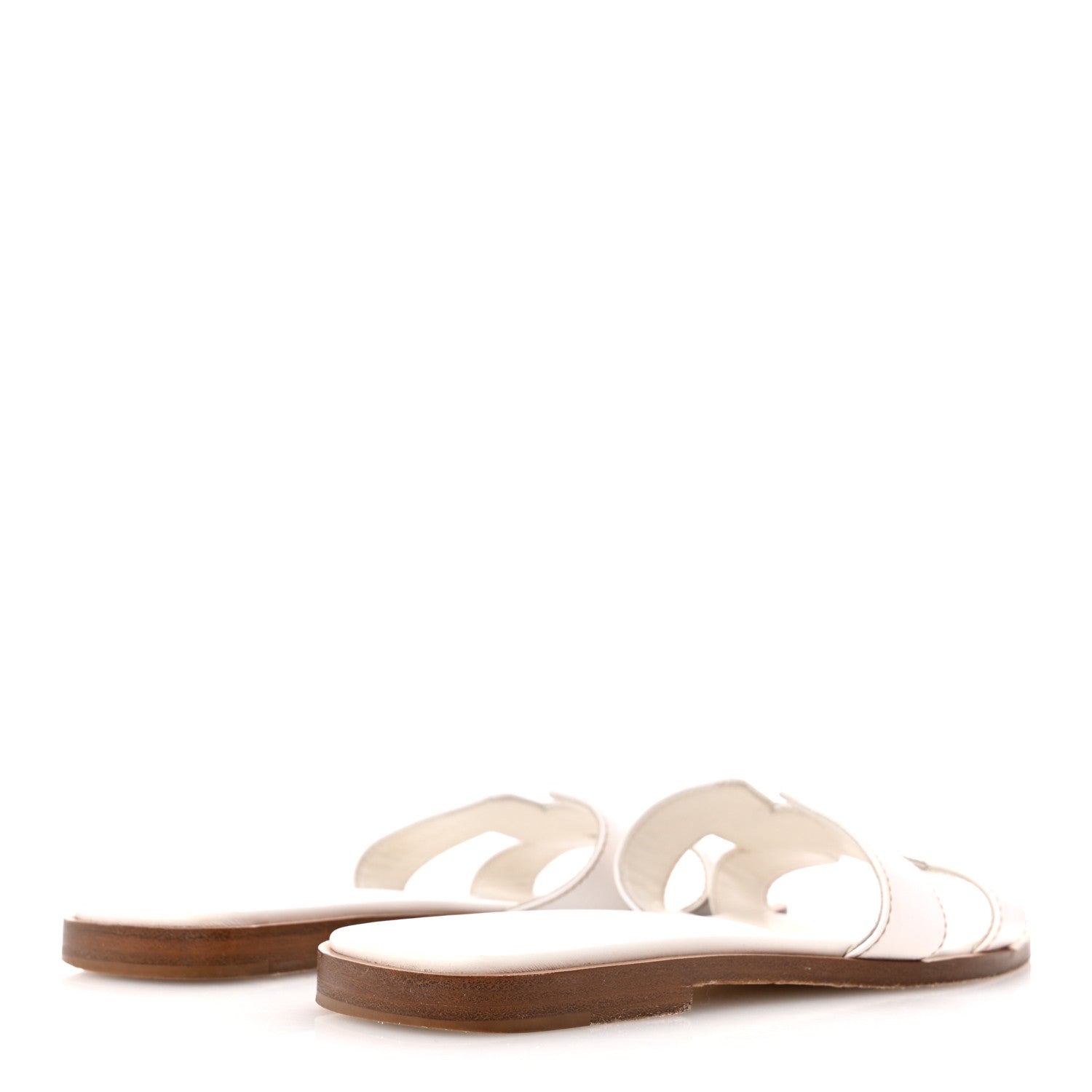 Hermes Box Calfskin Oran Sandals 37 White 5 of 12