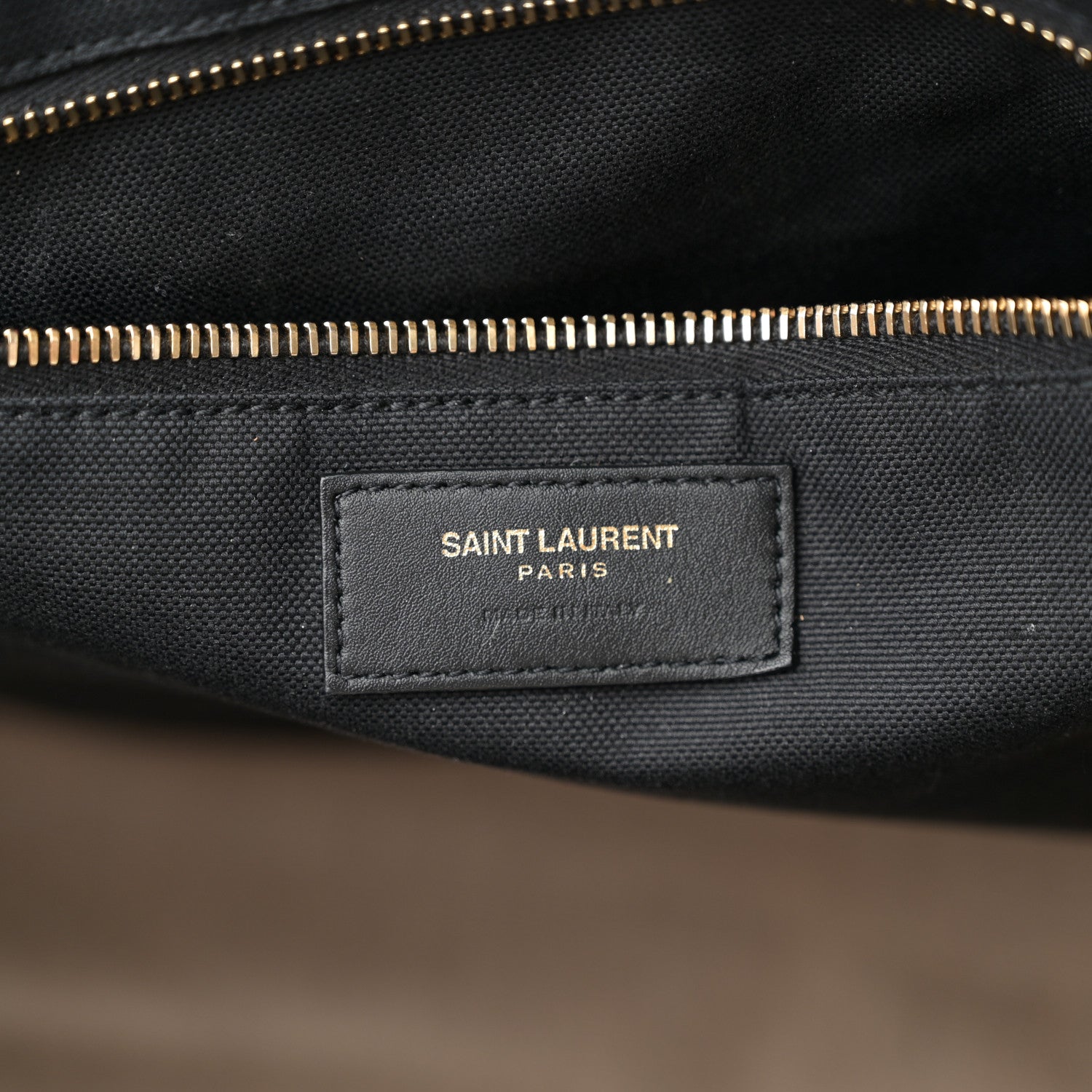 Saint Laurent Embroidered Cotton Linen Rive Gauche Noe Tote Natural Black 6 of 14