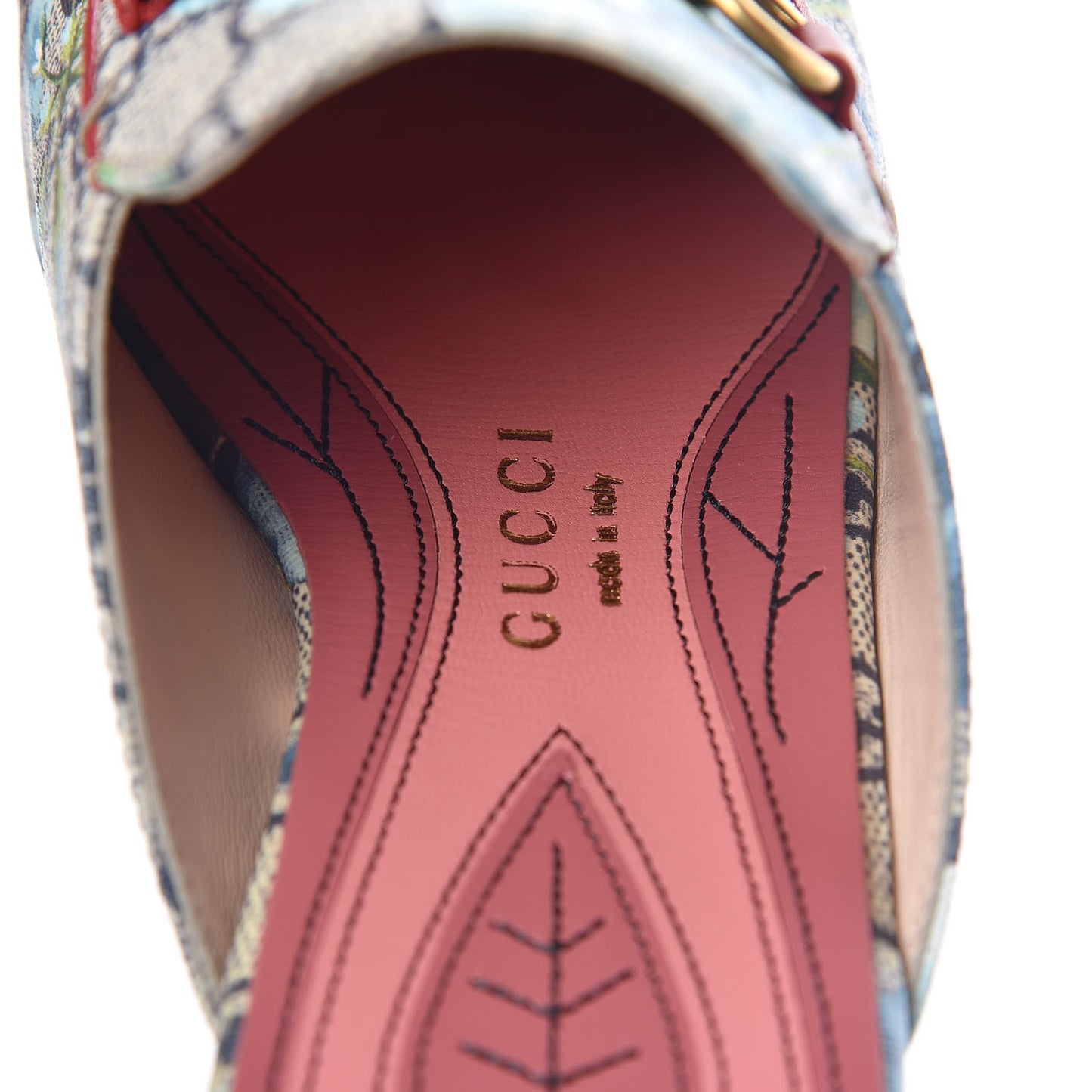 GG Supreme Monogram Blooms Womens Princetown Slippers 37 Beige Blue Navy Hibiscus Red