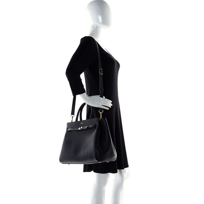 Mulberry Classic Grain Calfskin Belted Bayswater Tote Black 2 of 20