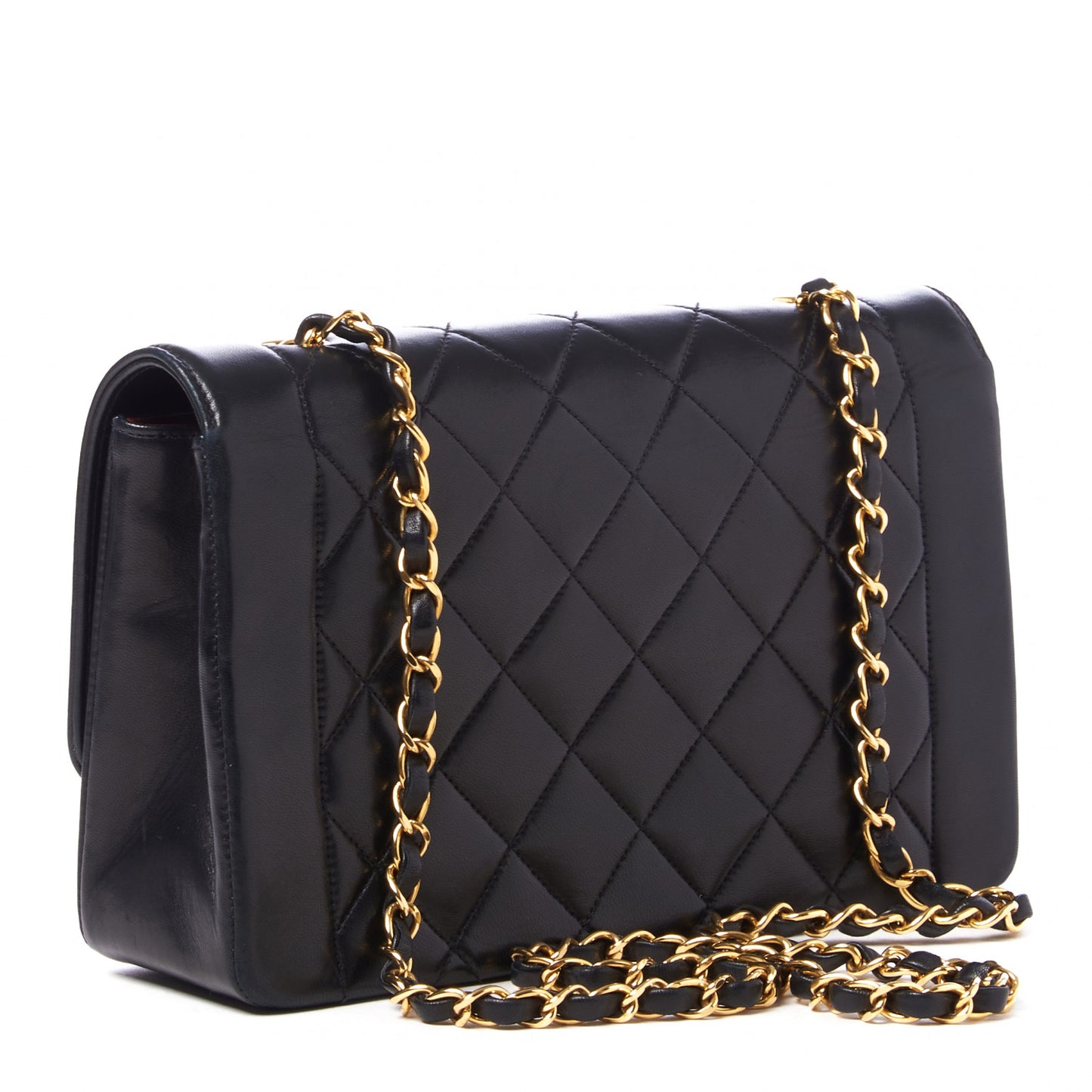 Lambskin Quilted Medium Single Flap Black