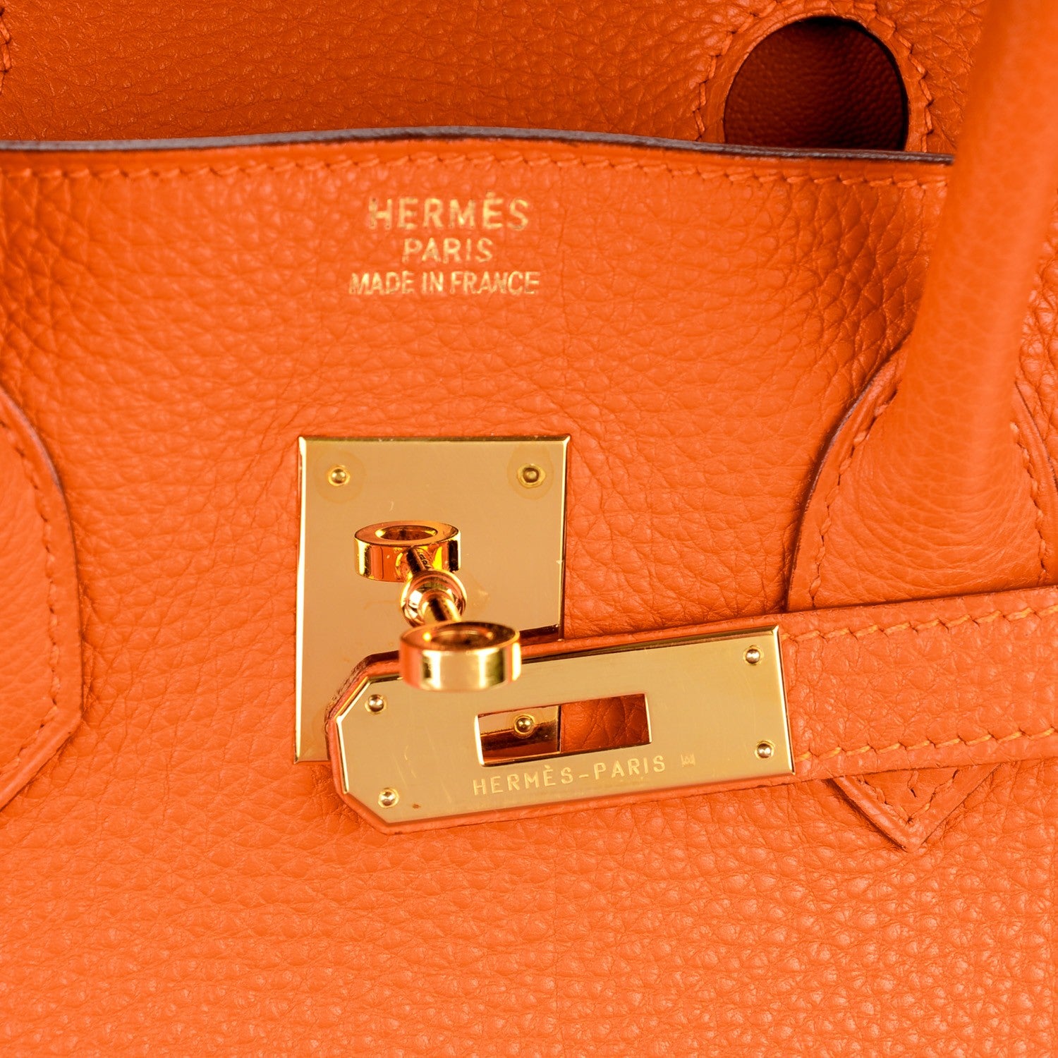 Hermes Taurillon Clemence Birkin 35 Orange 8 of 23