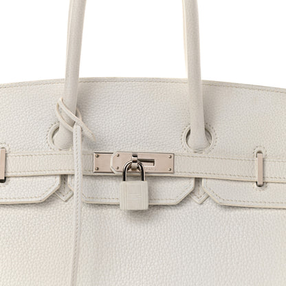 Hermes Taurillon Clemence Birkin 35 White 10 of 11