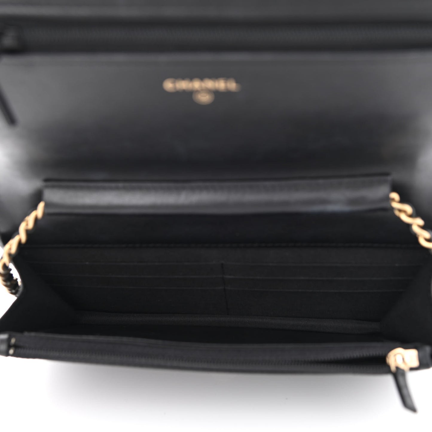 Caviar Quilted Boy Wallet On Chain WOC Black