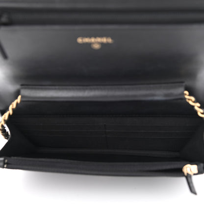 Chanel Caviar Quilted Boy Wallet On Chain WOC Black 5 of 14