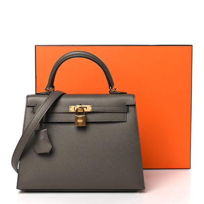 Hermes Epsom Kelly Sellier 25 Etain 10 of 10
