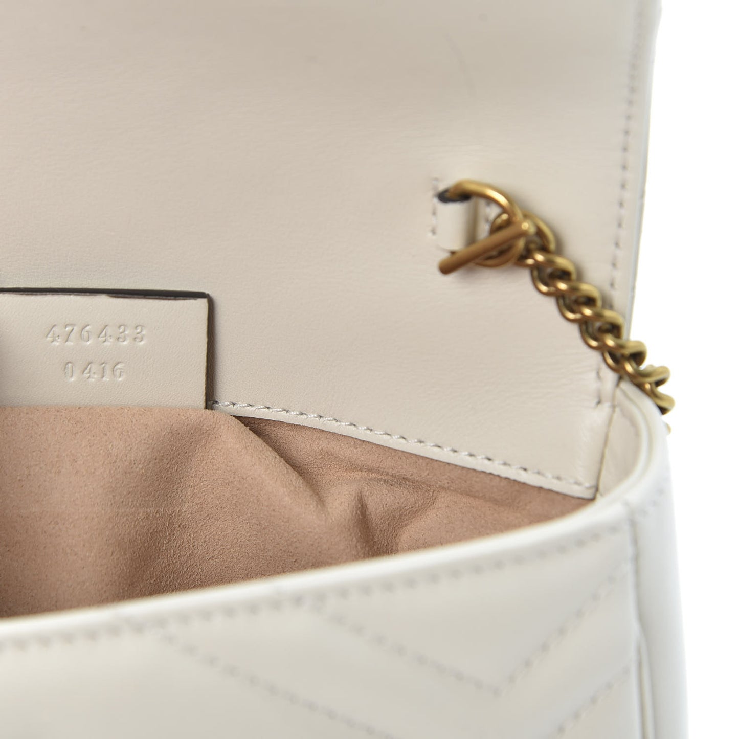 Calfskin Matelasse Super Mini GG Marmont Shoulder Bag White