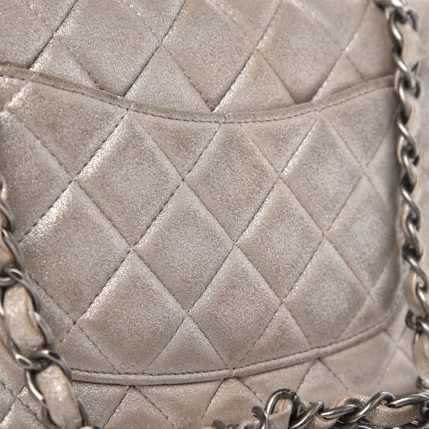 Chanel Iridescent Calfskin Quilted Mini Rectangular Flap Light Gold 8 of 9