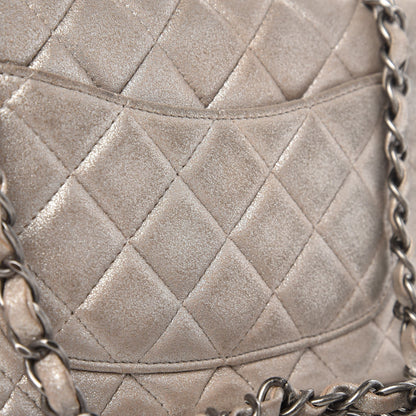 Chanel Iridescent Calfskin Quilted Mini Rectangular Flap Light Gold 8 of 9