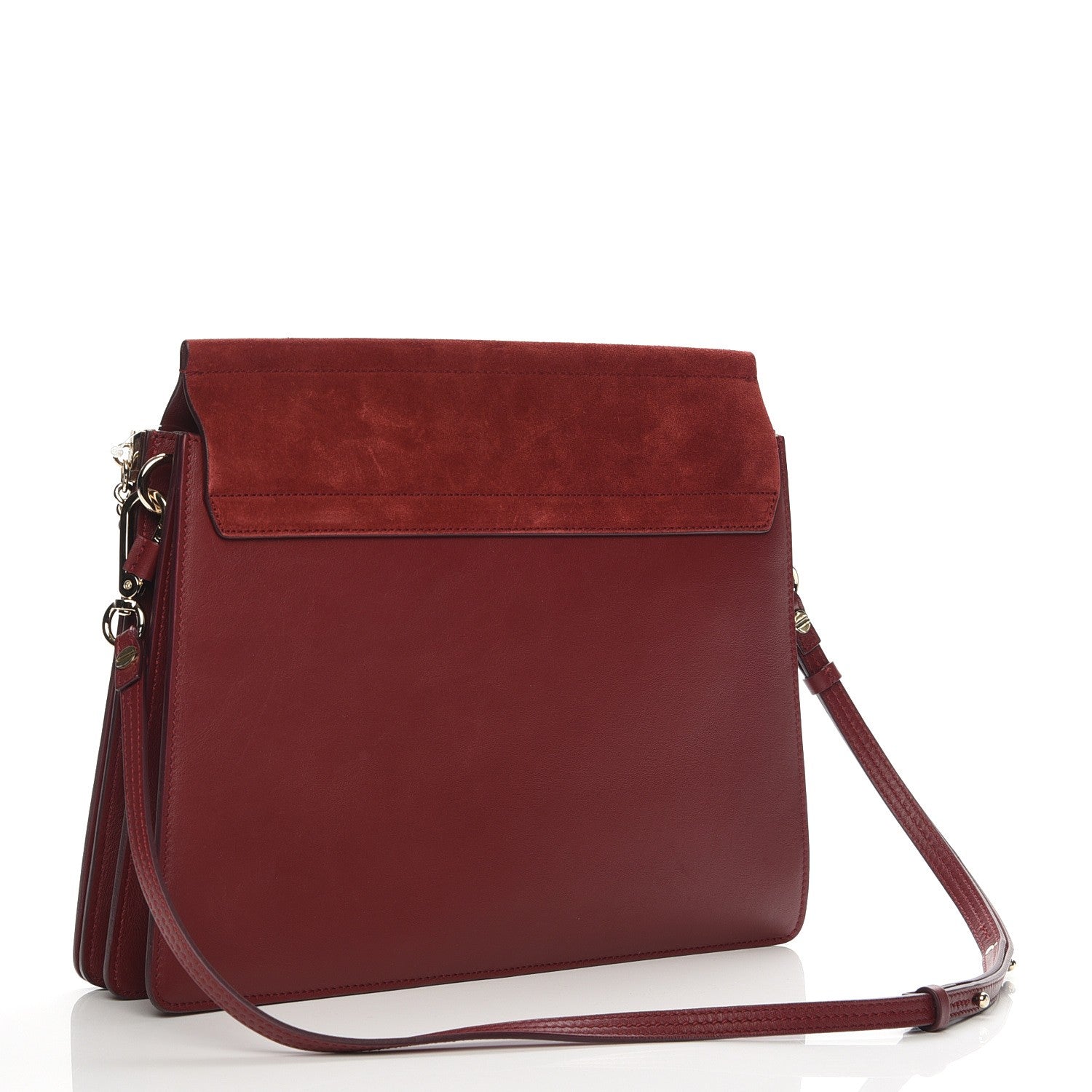 Chloe Calfskin Suede Medium Faye Shoulder Bag Plum Purple 3 of 6